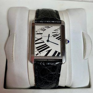 SOLD - RARE PIANO DIAL CARTIER TANK SOLO WATCH